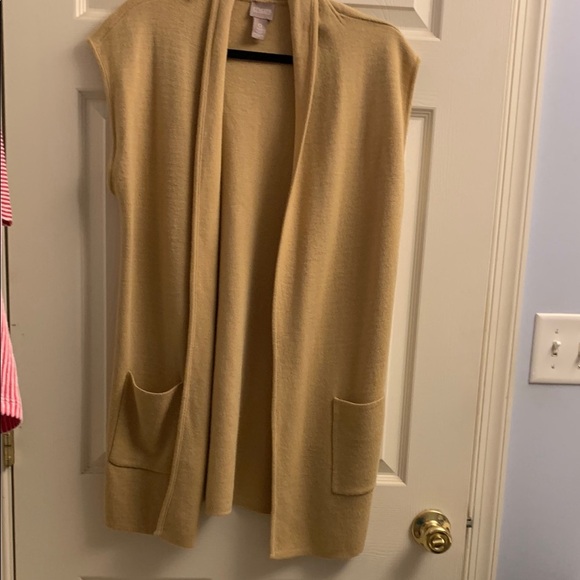 Chico’s Tan Women's Tan Sleeveless Cardigan Size 0 EUC - Picture 1 of 3
